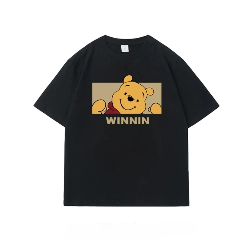 Winnie Pooh Cartoon Cute Piglet Tee T Shirt Men's Women's Retro Cool Graphic Print Oversized Short Sleeve Streetwear Top