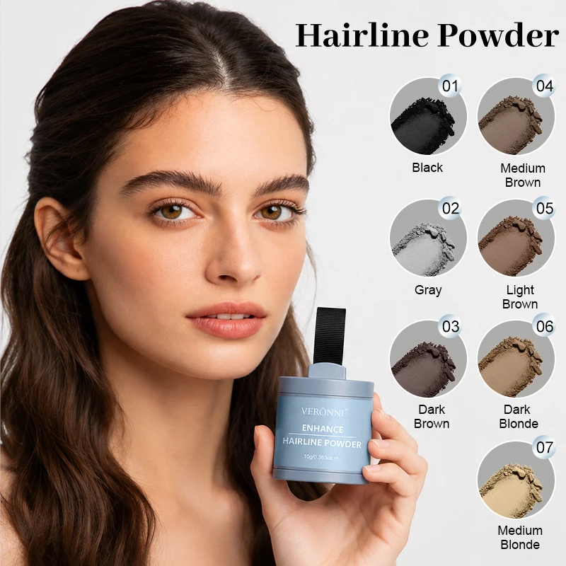 Hair Line Powder 10g Black Root Cover Up Natural Instant Waterproof Hairline Shadow Powder Hair Concealer Coverage 7  Colors