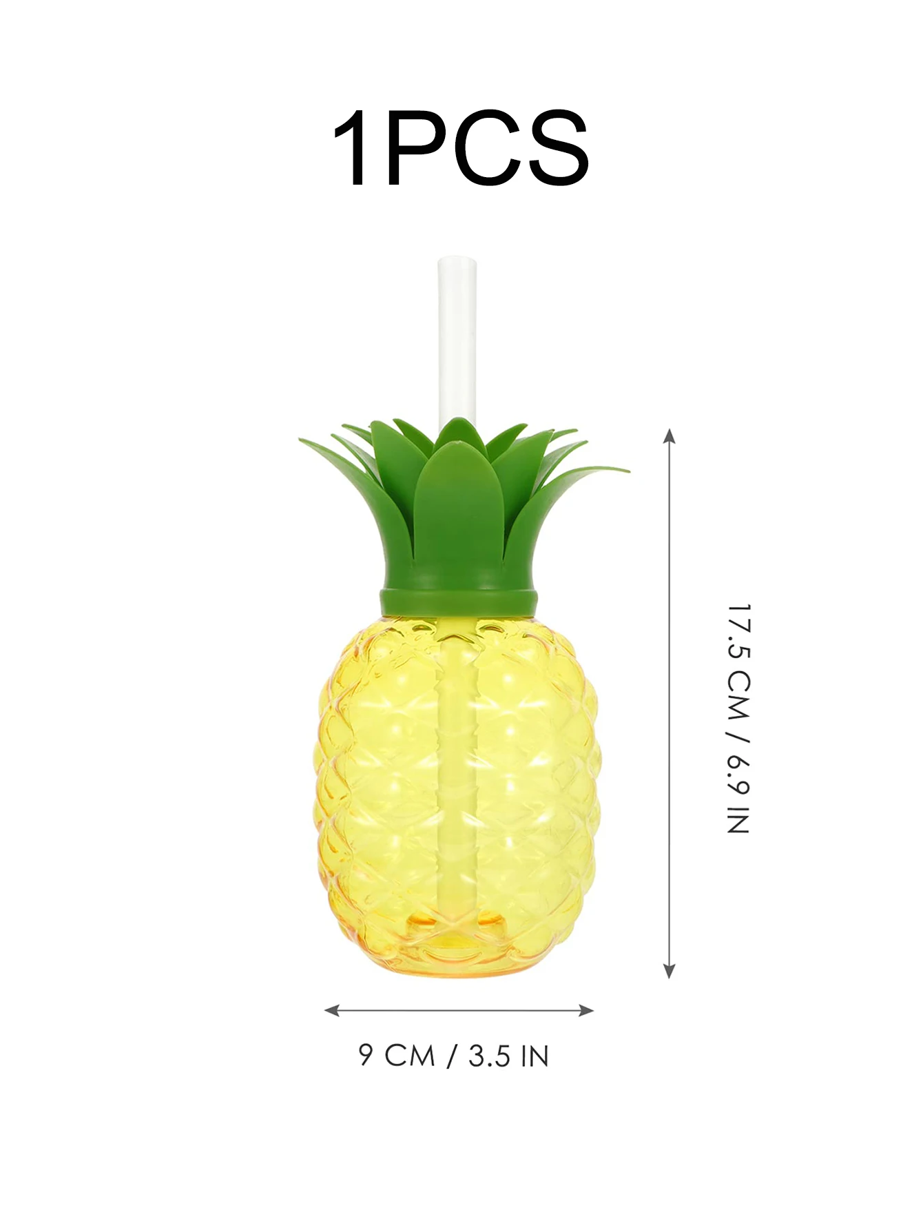 أكواب الأناناس مع القش، أكواب الأناناس البلاستيكية مع أغطية إغلاق أكواب حفلات هاواي Luau Tiki وديكورات حفلات الشاطئ #2