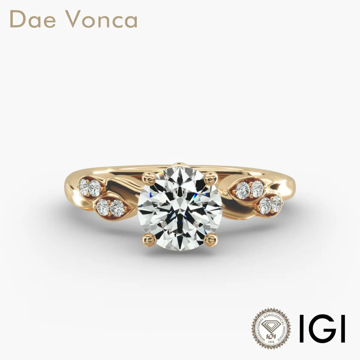 

Кольцо Dae Vonca SideStone с бриллиантом, желтое золото 18 карат, блестящая круглая огранка, выращенный в лаборатории бриллиант, сертификат IGI, подарок на годовщину для жены