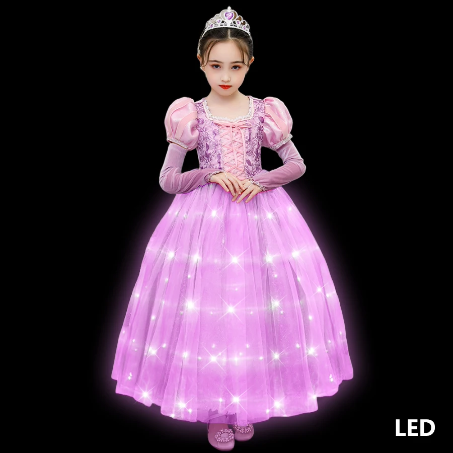 Girls Rapunzel Summer Fancy Princess Costume for Girl Kids Cosplay Sofia Vestidos Gown Halloween Birthday Party Dresses 2-8 Yrs