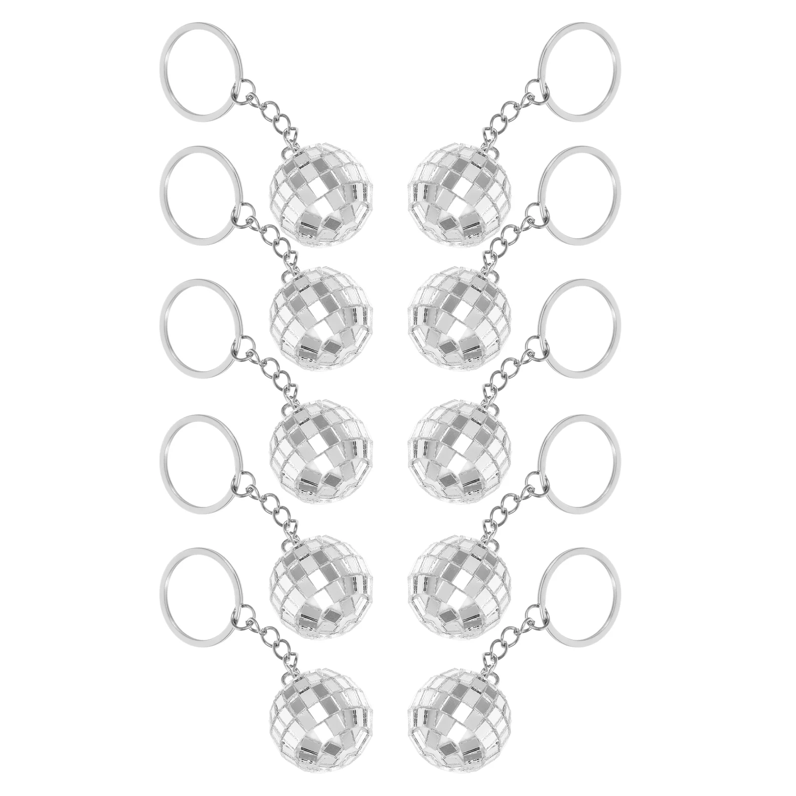

10 Pcs Disco Keychain Mini Ball Charm Pendant LED Light Strips Lights Christmas Tree Hanging Decor