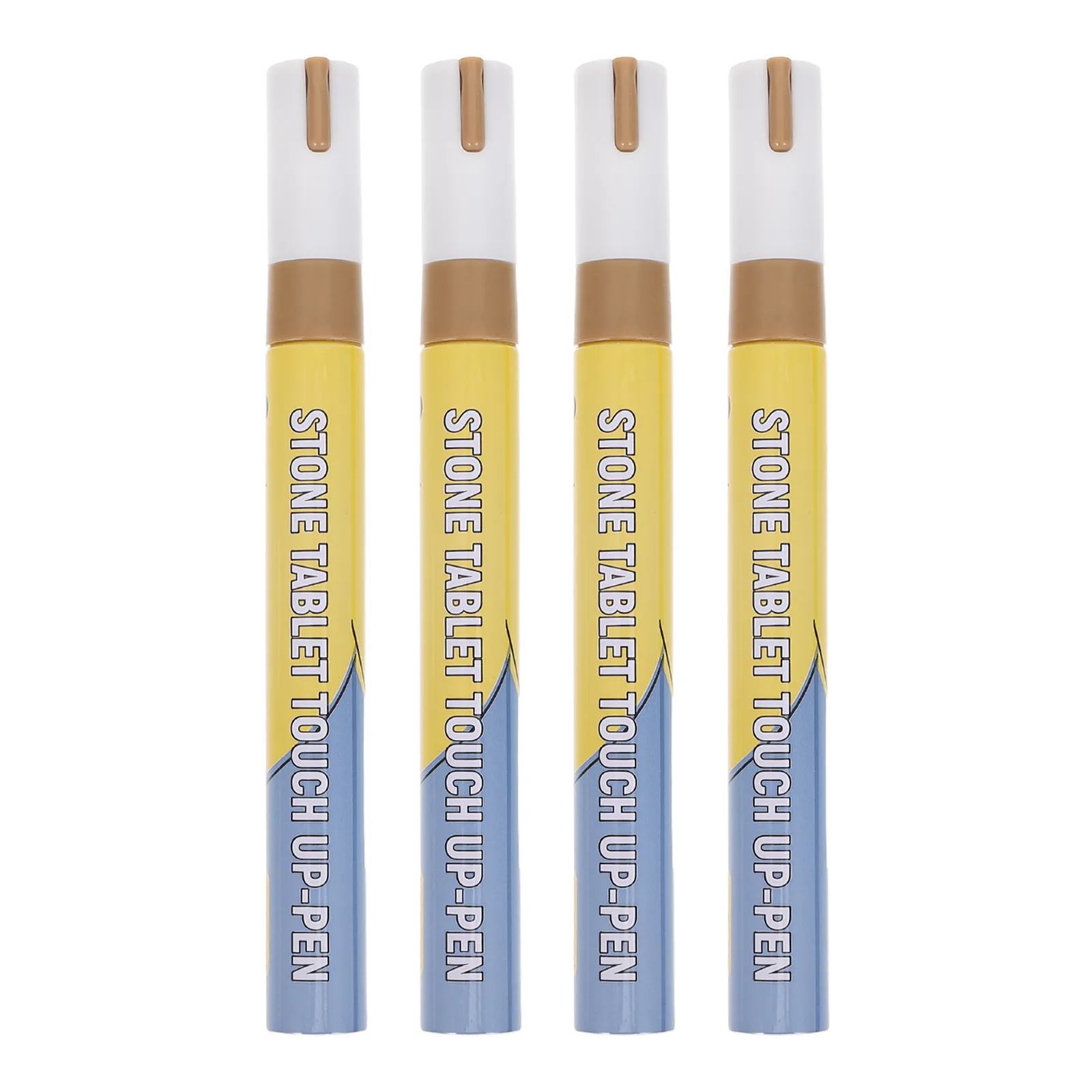 4Pcs Headstone Repair Pen Gold Paint Marker Waterproof Outdoor Stone Touch-Up Pen for Gravestone Engraving Letter Restoration