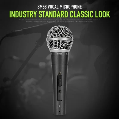 Imagen 2 del producto Micrófono con cable Sm58switch con Clips, Maleta, micrófono dinámico cardioide para escenario, canto, Karaoke, BBOX REC, 3 uds.