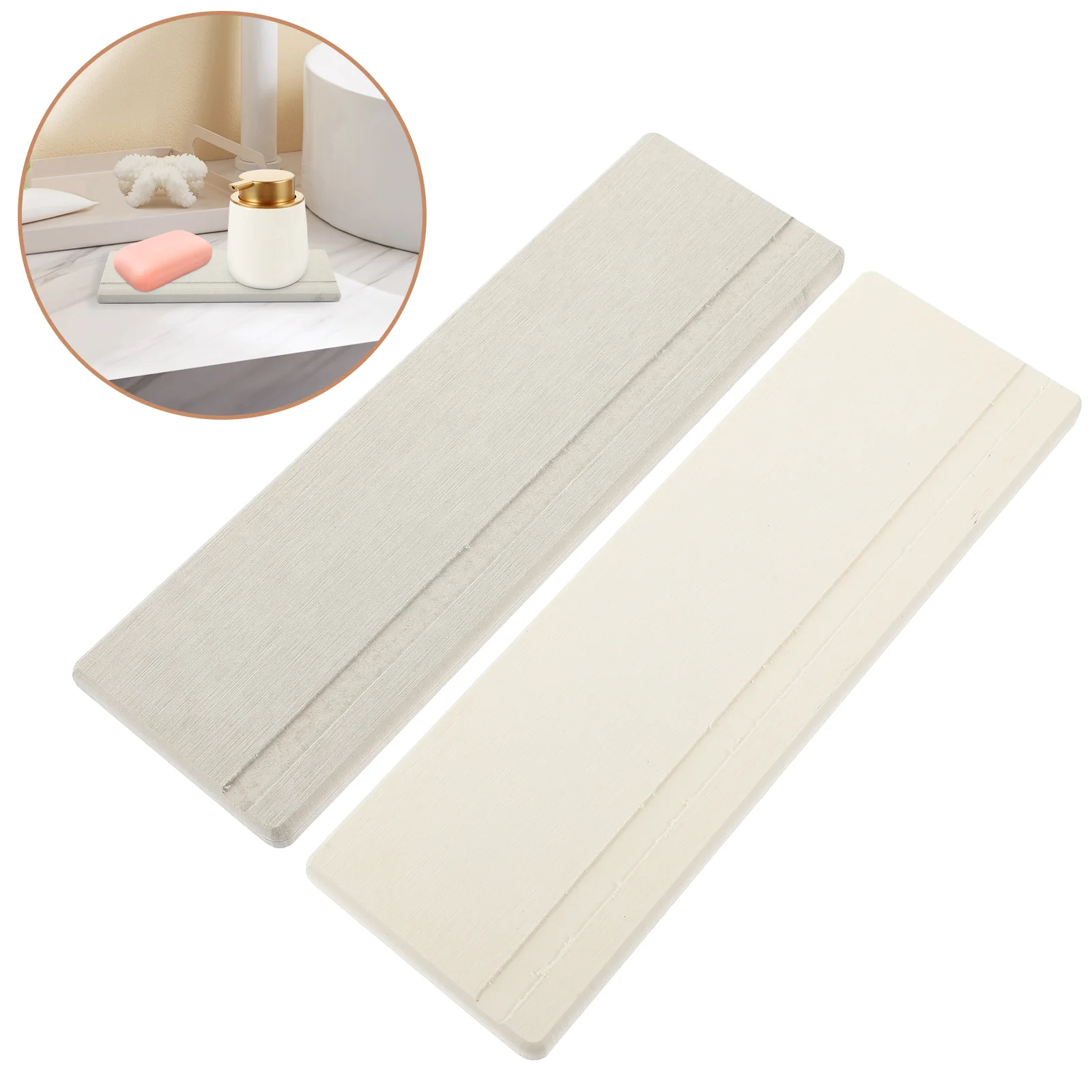 2 Pcs Soap Holder Diatom Mud Tray Dish Water Absorbent Diatomite Drink Coasters Pads Mats Anti-skid for Cup