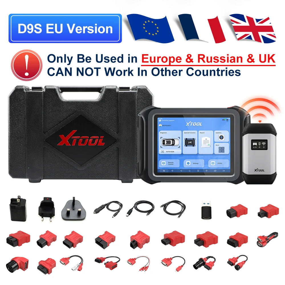 XTOOL D9 D9S Full System Car Car Diagnostic Tool BI-Direktionalsteuerung ECU-Codierung 42+ RESSET TEILE KLEY-Programmierdoip CANFD-Topologie