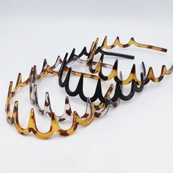 Fashion Wave Headbands for Women Color Retro Tortoiseshell Toothed Non-slip Hair Bands Girl Face Headbands Hair Accessories