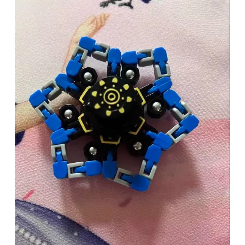 Juguete giroscópico transformador que cambia la cara mecánica luminosa para la yema del dedo para niños, cadena para aliviar el estrés, Fidget Spinner, descompresión
