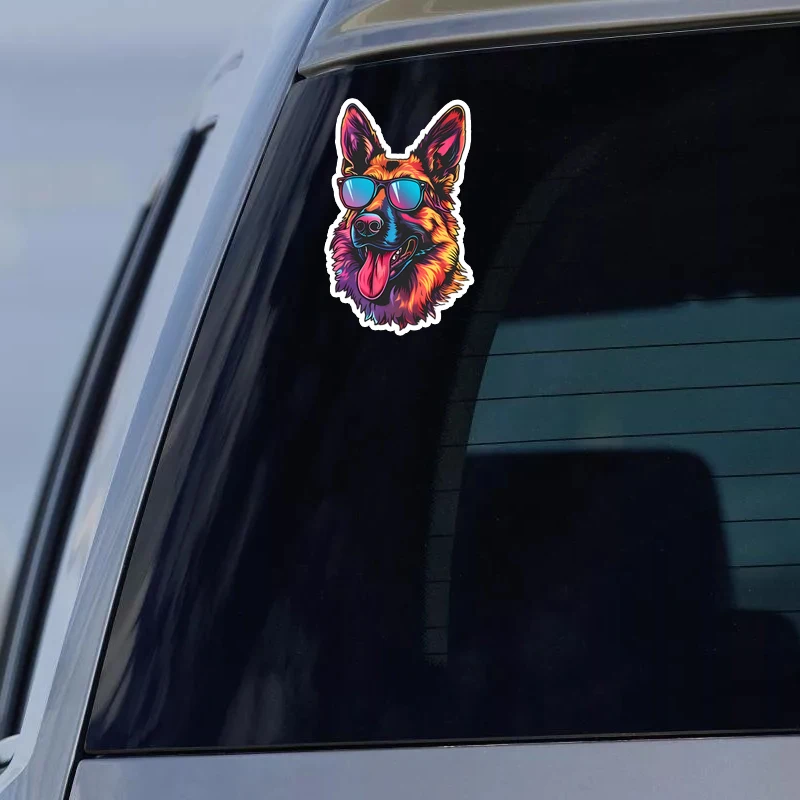 DK30#Super Cool German Shepherd Car Sticker Scratch Covering Self-Adhesive Waterproof Decal Motorcycle Decorative Accessorie