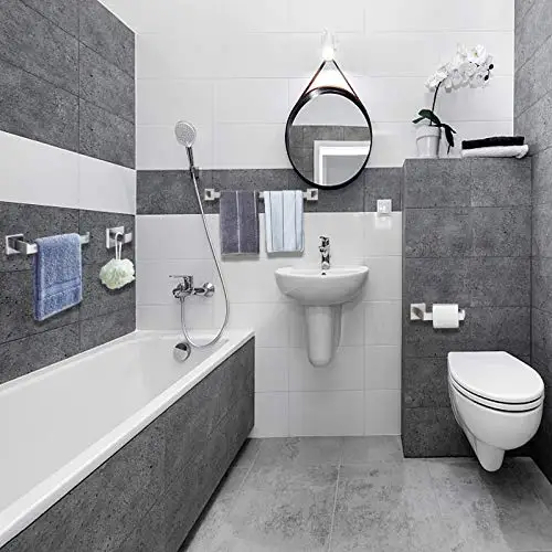 

Brushed Nickel SUS304 Stainless Steel Single Wall-Mounted Square Towel Bar For Bathroom And Kitchen Use