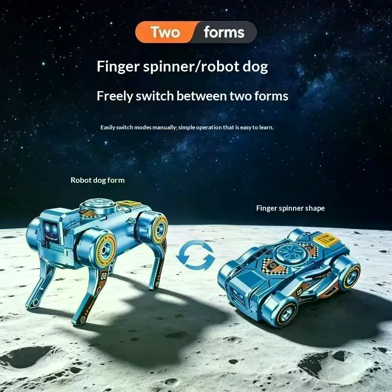 360° Rotating Robot Dog Fidget Gyro Creative Deformed Deformation Design Transforming Robot Dog Fidget Toy Antistress Sensory