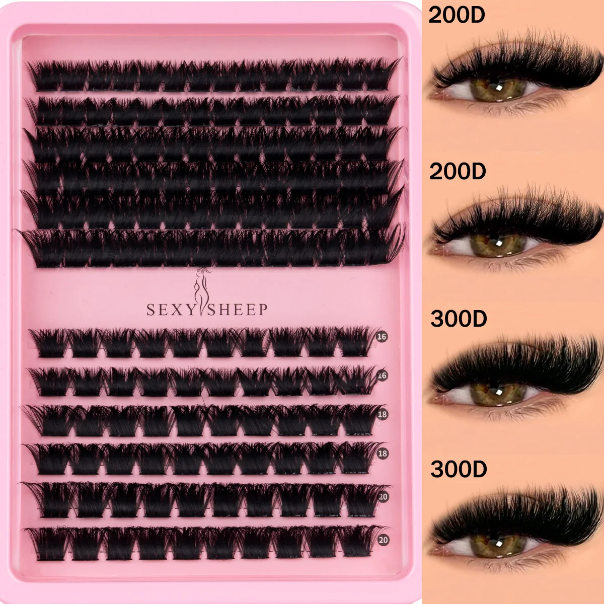 Wimpern-Cluster, dicke Einzelwimpern, Wimpernverlängerungen, Volumen-Wimpern-Cluster, DIY-Wimpern, Make-up – Detail 8