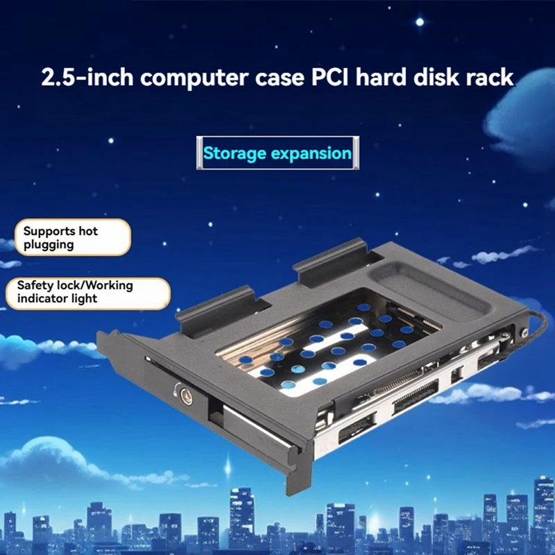 PCI Slot Mobile Rack Support 2.5 Inch HDD SSD for PC Expansion Slot SATA3 6Gbps Connector Hotswap view 2