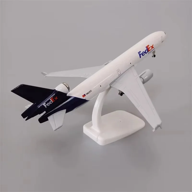 Modelo de avião 20cm ar fedex express companhias aéreas MD MD-11 kits de avião modelo de liga de metal para construir com rodas avião de trem de pouso