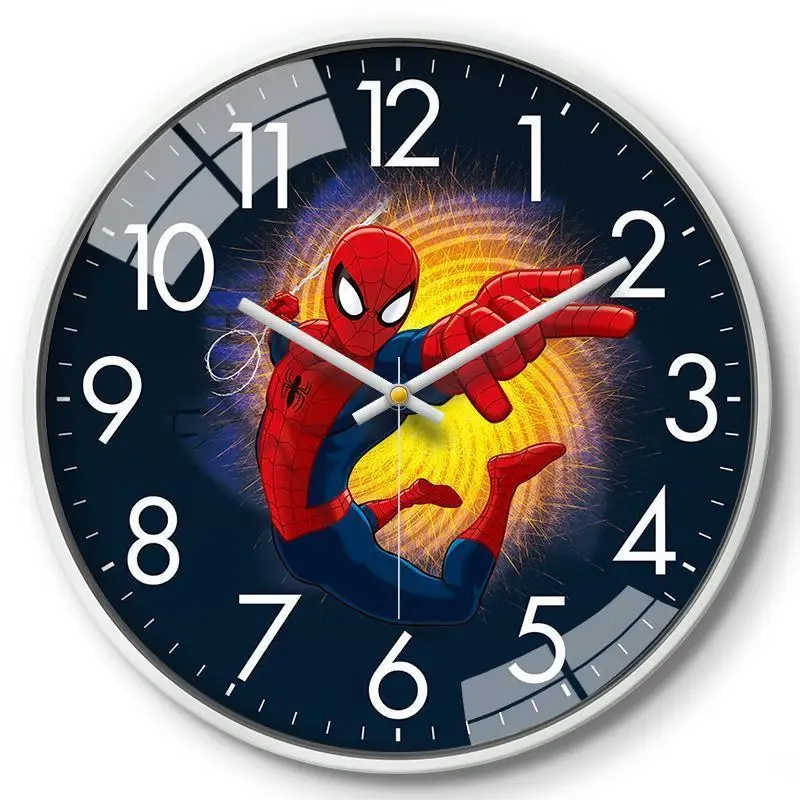 Kreskówkowy kreatywny Spider-Man anime gadżet chłopięcy pokój cichy zegar ścienny salon sypialnia trend domowy fajny zegar hurt