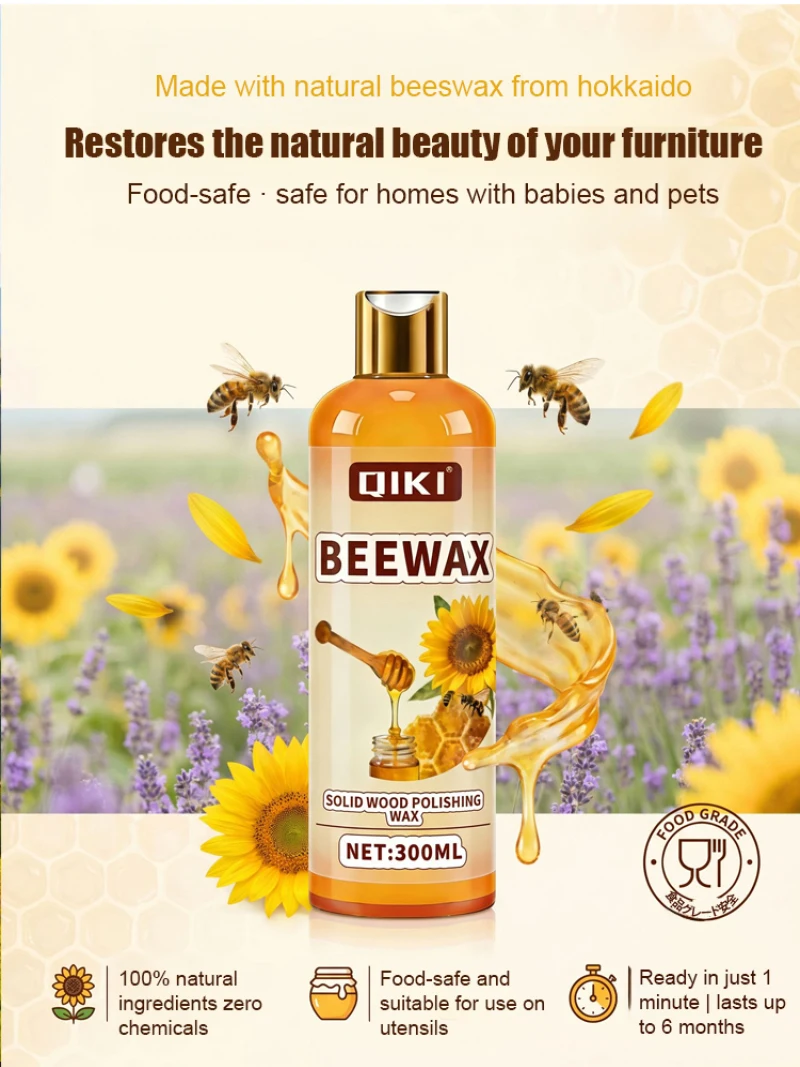 Furniture Maintenance Beeswax Floor Wax for Home Office Wooden Furniture Surface Protection Moisture Proof Polishing Brightening