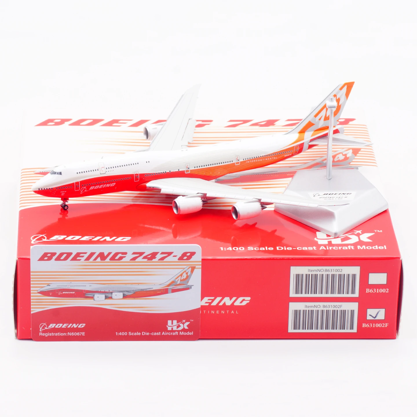 

B631002F Alloy Collectible Plane Gift HX Model 1:400 Boeing B747-8 Sunrise 'House Color' Diecast Aircraft Model N6067E Flap Down