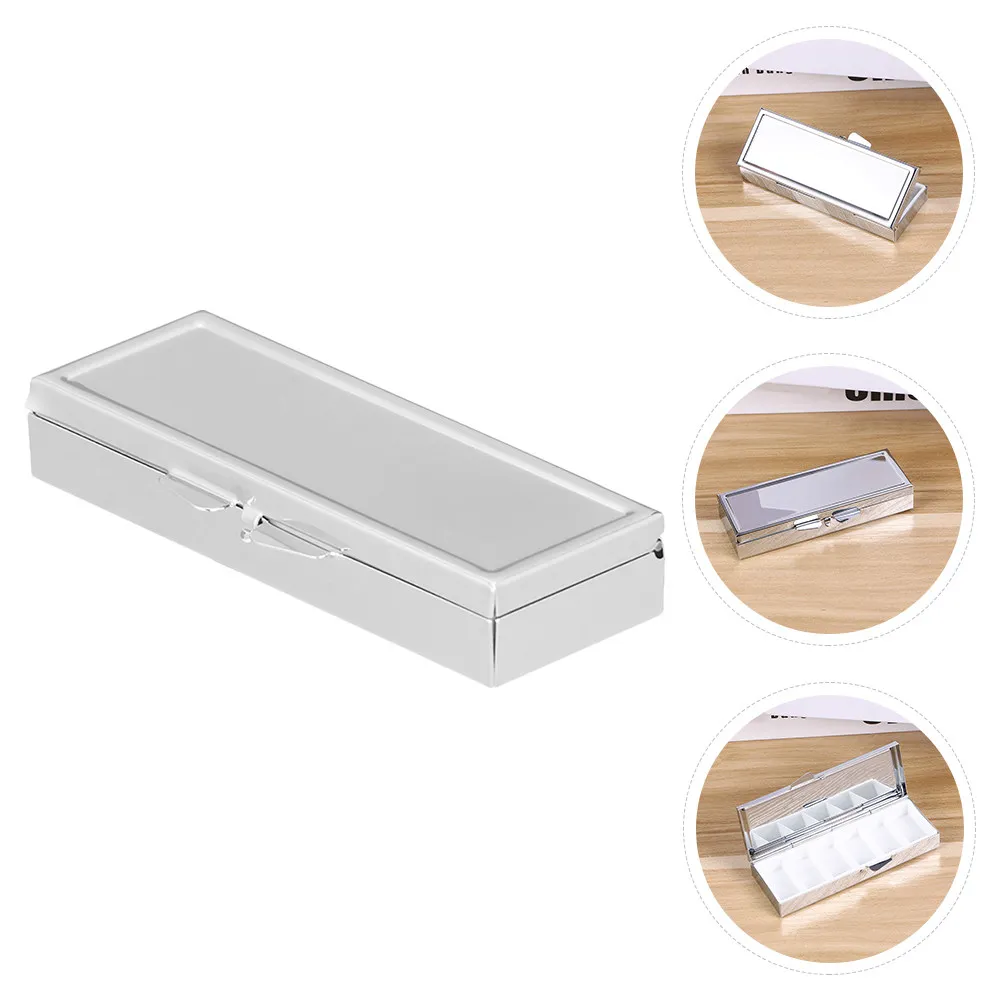 1Pcs Rectangular Stainless Steel Pill Storage Box Compact Portable Keychain Candy Container Anti-Corrosion for Pills Candies