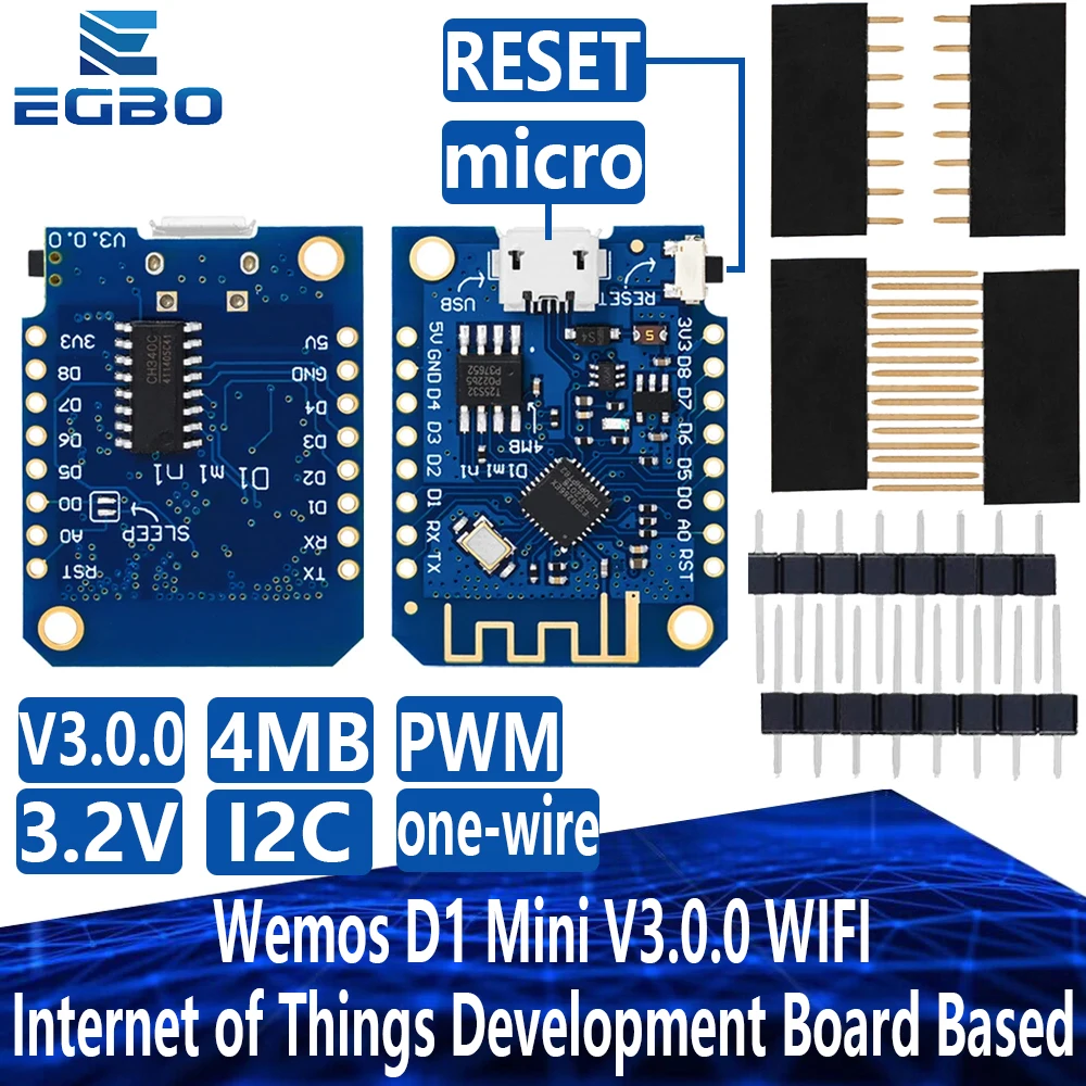 1 ~ 10 шт. Wemos D1 Mini V3.0 WIFI Интернет вещей макетная плата на основе ESP8266 CH340G 4 Мб для Arduino Nodemcu V2 MicroPython