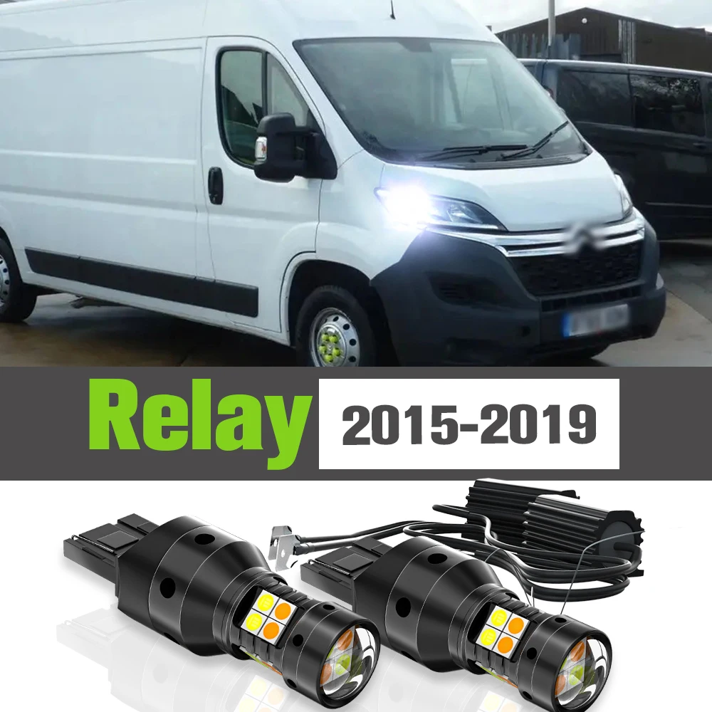 

2x LED Dual Mode Turn Signal+Daytime Running Light DRL Accessories Lamp For Citroen Relay 2015-2019 2016 2017 2018