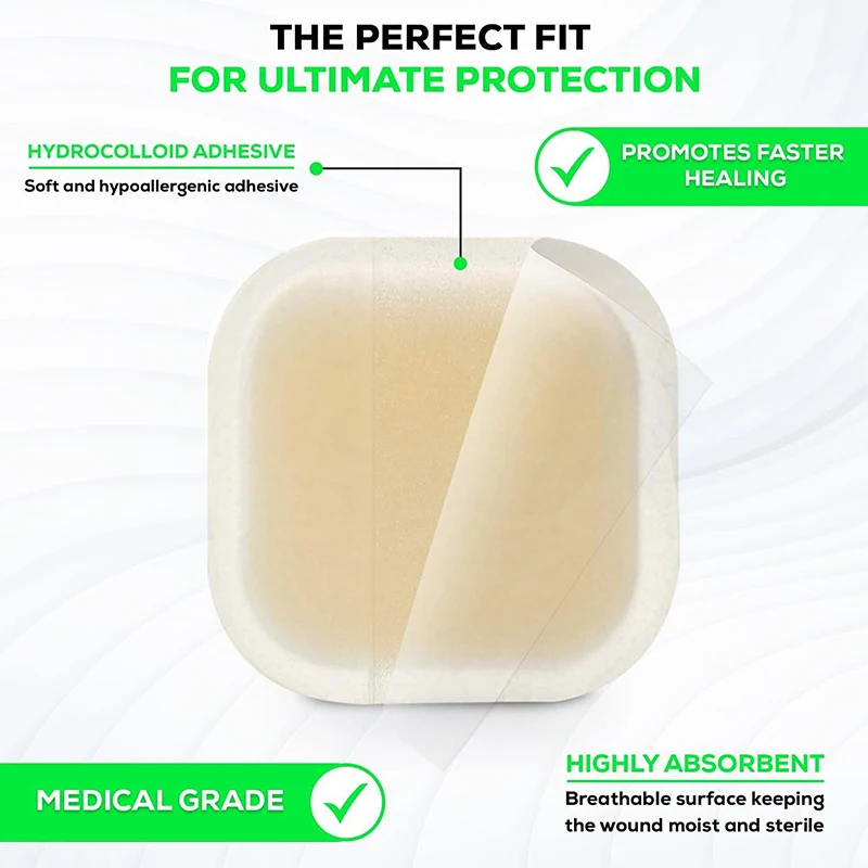 Hydrocolloid Wound Dressing Fast Healing Thin Self Adhesive Breathable Hydrocolloid Dressing Non Irritating For Home