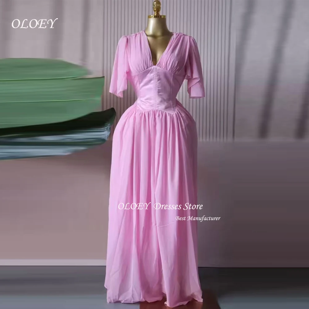 

OLOEY женское шифоновое расклешенное туника с короткими рукавами и v-образным вырезом, высокая талия, длинное платье макси со шнуровкой сзади, пляжные платья для отдыха на день рождения