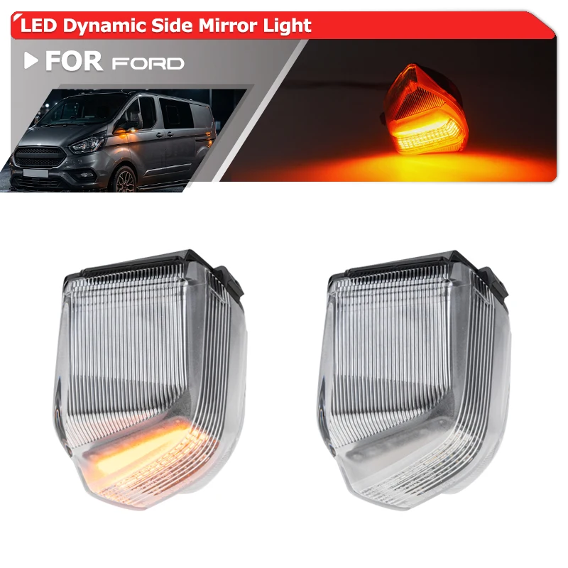 Luces LED de Señalización de Giro para Espejos Laterales de Ford Transit Custom V362 MK1 VAN FY FZ Transit/Tourneo Custom MINIBUS F3 2012-2023