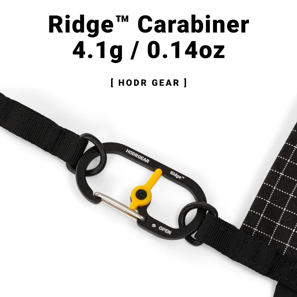 [HODR GEAR] Ridge ™   Mosquetão Ultraleve 4.1g Mini Clipe Utilitário em Liga de Alumínio com Trava Rápida e Segura em Aço Inoxidável EDC