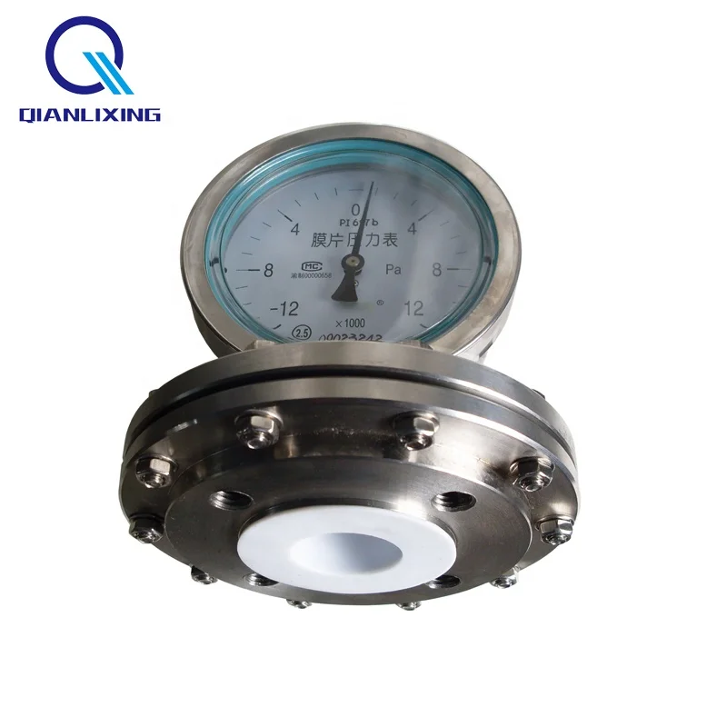 Monitor Gas, Shock-Proof hydrautail 100Mm Diafragma Manometer RV Toepassing Op bijtene Gas