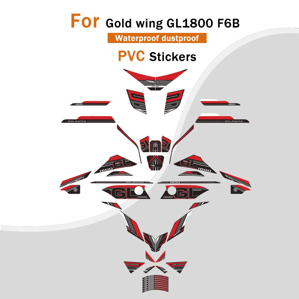 

Motorcycle Tank Pad Decals Wheel Luggage Cases Stickers Protector For Goldwing Gold wing GL1800 F6B Tour 2018 - 2024