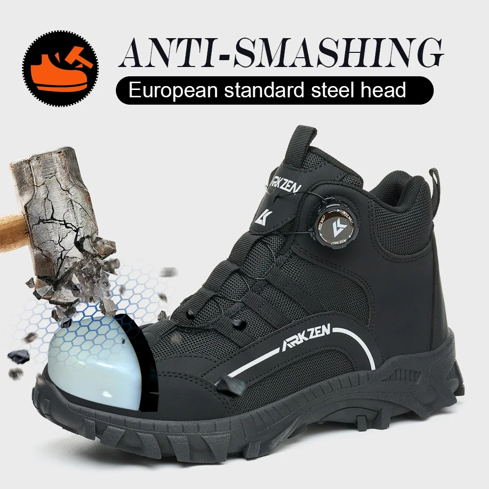 Male Indestructible Shoes Composite Toe Protection Shoes Security Puncture-Proof Work Sneakers Safety Boot for Engineers Men view 3