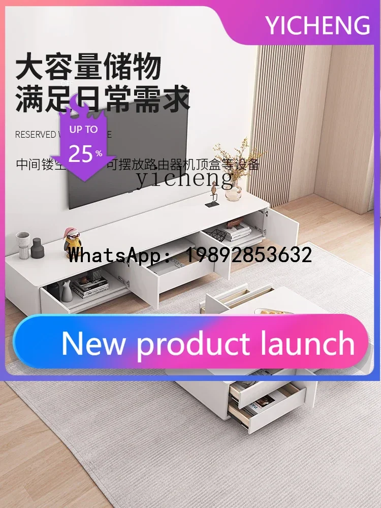 

Тумба под телевизор из массива дерева, высококачественный журнальный столик, современный минималистичный дизайн для небольшой квартиры, легкий люкс для гостиной