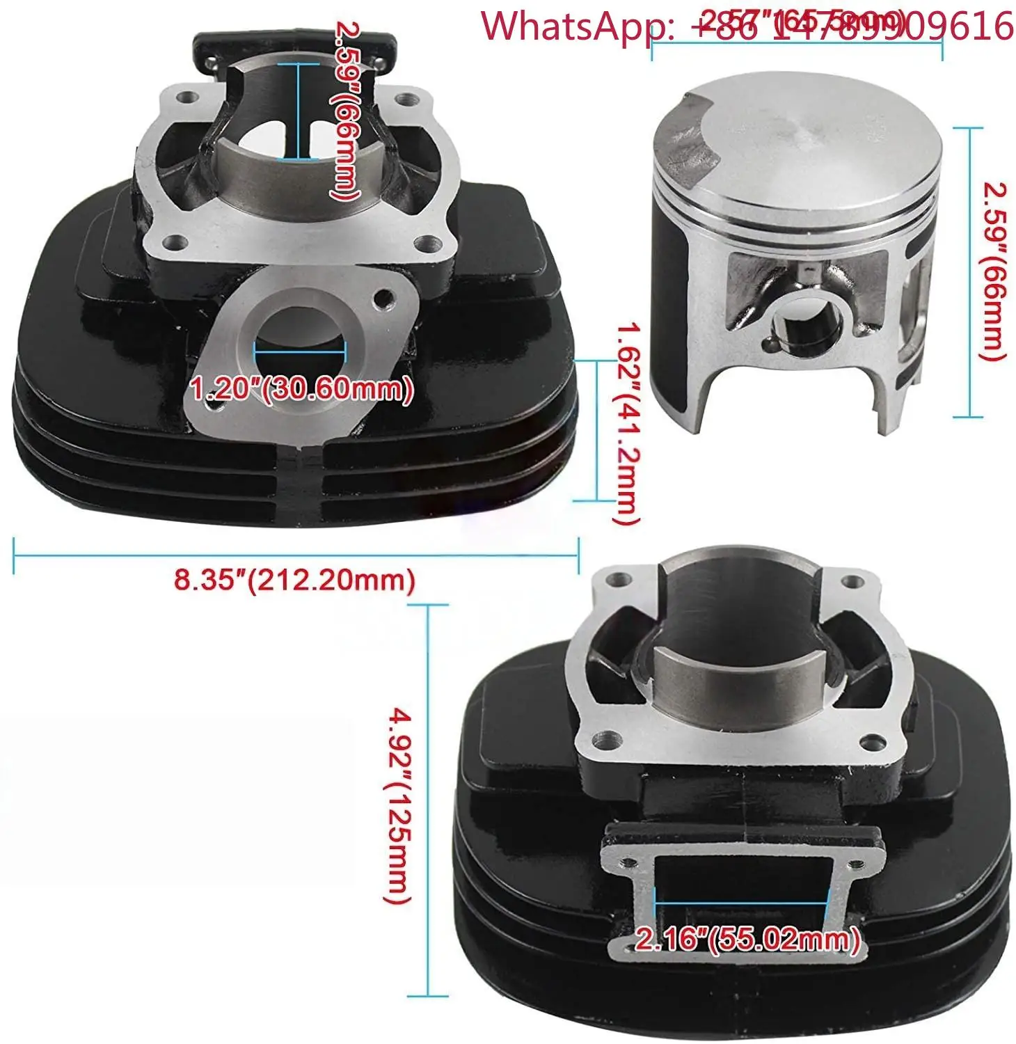 66mm Piston Gasket Top End Rebuild Kit For 1988-2006 DT200 YFS200 Blaster200 ATV Precision Anti-Deformation