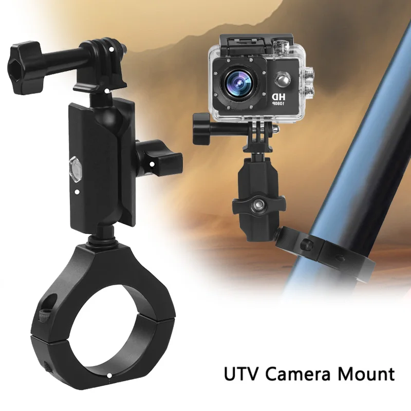 UTV Camera Mount Clamp Aluminum Roll Cage Bracket Fits 1.75-2 Inch Tube Mount For Polaris RZR Can‑Am X3 Honda Pioneer Talon