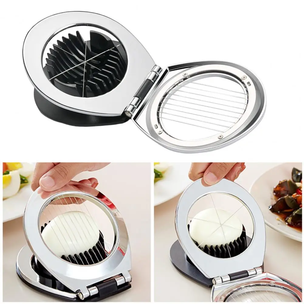 Convenient Egg Cutter Non-slip Bottom Uniform Thickness Ergonomic Handle Egg Slicing Divider Restaurant Accessory