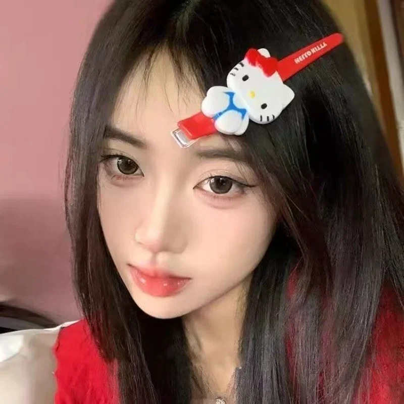 

Kawaii Sanrio «Hello Kitty», заколка для волос, аксессуары для волос, мультяшная челка, боковой зажим, головной убор, милый подарок на день рождения для девочек, украшение