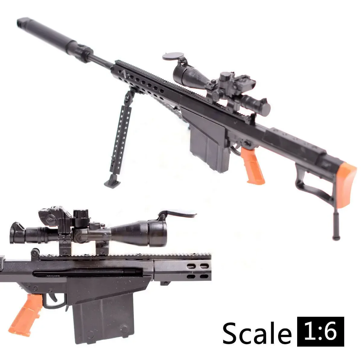 1:6 Scale M82A1 Barrett Sniper Rifle Assembling Toy Plastic 4D Gun Model Assembly Puzzles Weapon for 12