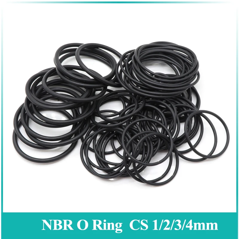 50pcs NBR O Ring Seal CS 1 2 3 4 mm OD 5~80mm Automobile Nitrile Rubber Washer Round O-Type Corrosion Oil Resist Sealing Gasket