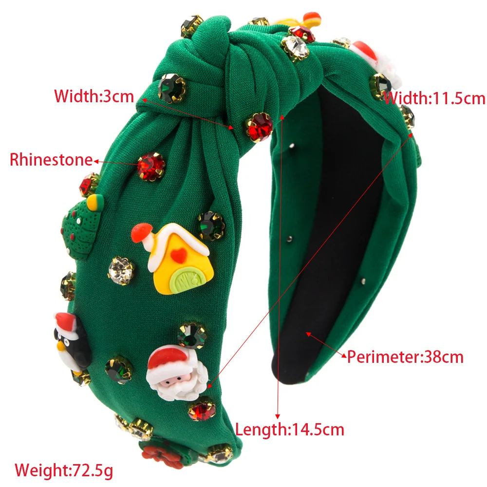 European and American Christmas Series Headband Red Green Cute Santa Snowman Penguin Hairband Hair Accessories