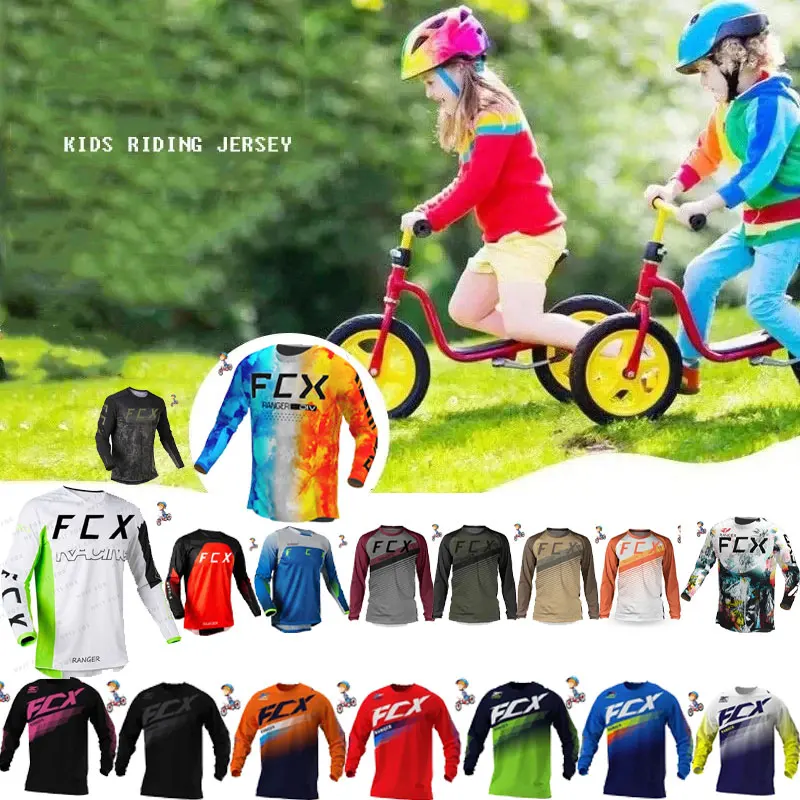 

Children's clothing,Maillot de cyclisme à manches longues pour hommes, chemises , descente, tout-terrain, moto , MTB,FCX