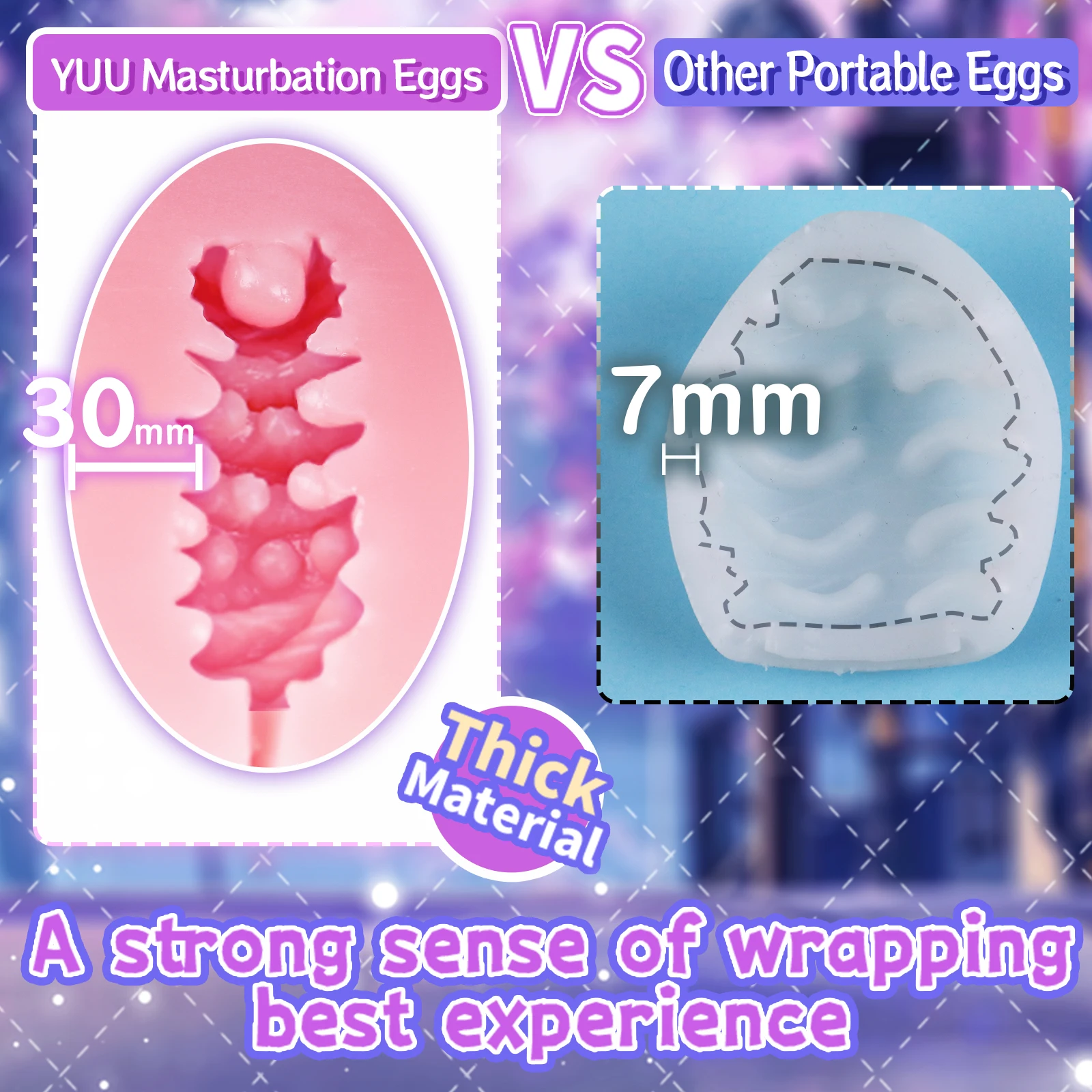 YUU Masturbation Egg Anime Masturbators Cup for Man Pocket Pussy Real Artificial Vagina Portable Adult Sex Toys for Men 6 Colors view 2
