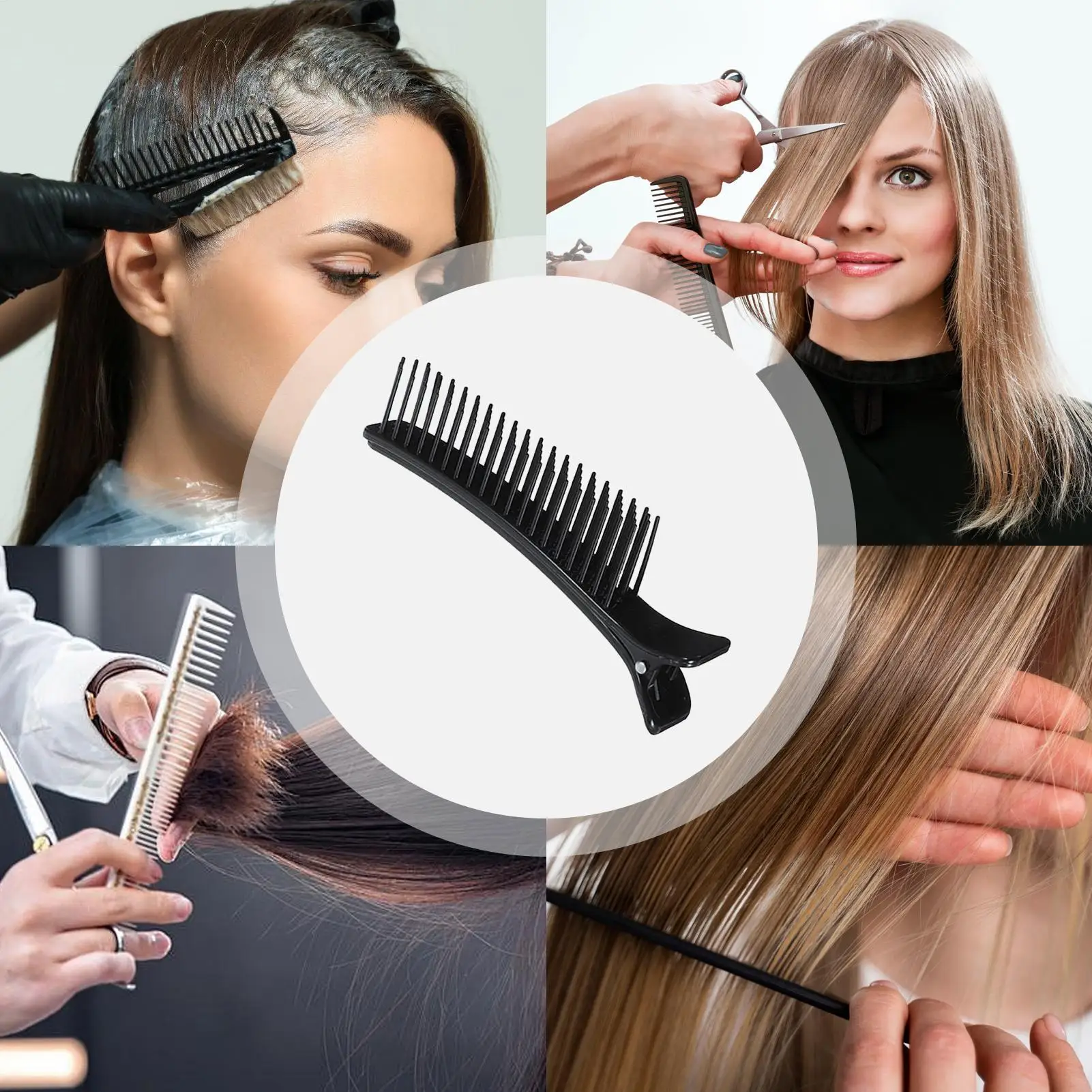Hairdressing Clips Hair Stylist Non-Slip Handle Hair Clips Comb Professional Hair Clips For Styling For Efficient Coloring