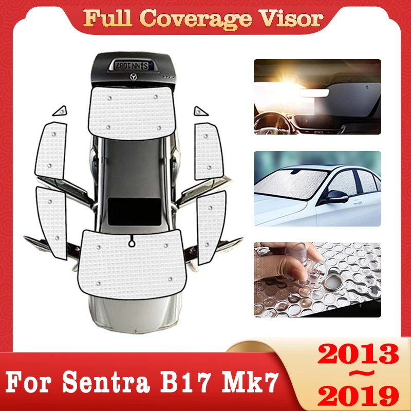 Car Full Coverage Sunshade For Nissan Sentra B17 Mk7 Sylphy Pulsar 2013~2019 2018 Car Sunscreen Window Side Sunshade Accessories