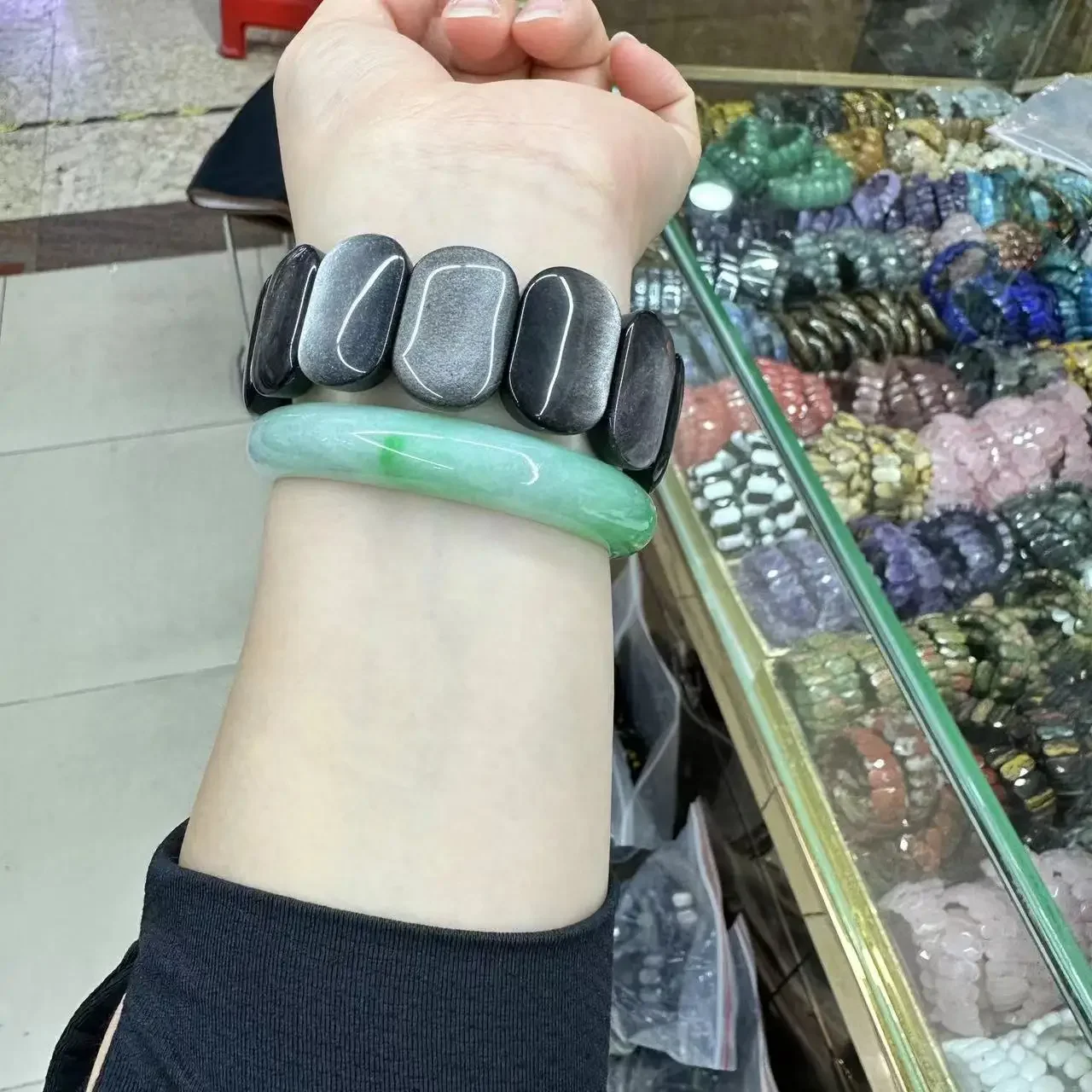 Natural Silver obsidian Stone Bracelet For Women Lady Men Love Gift Charm Reiki Crystal Bead Gemstone Jewelry Strands Wholesale view 5