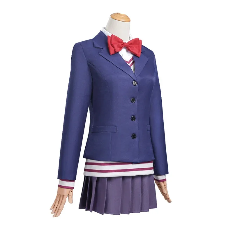 CyAnime Dandadan Aira Shiratori Cosplay Costume Wig Shiratori Aira Cosplay School Uniform Women Disguise Blue JK Jackets Skirts
