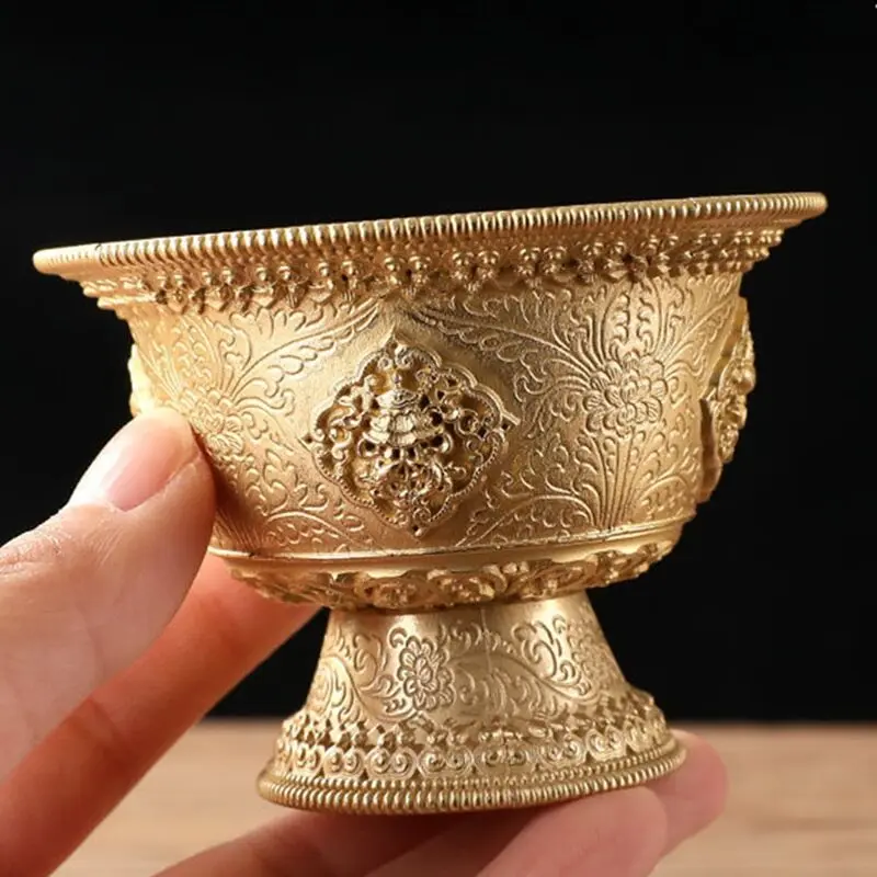 

1pc 2.1" Engraving Buddhism Holy Water Cup Handicraft Auspicious Buddha Bowl