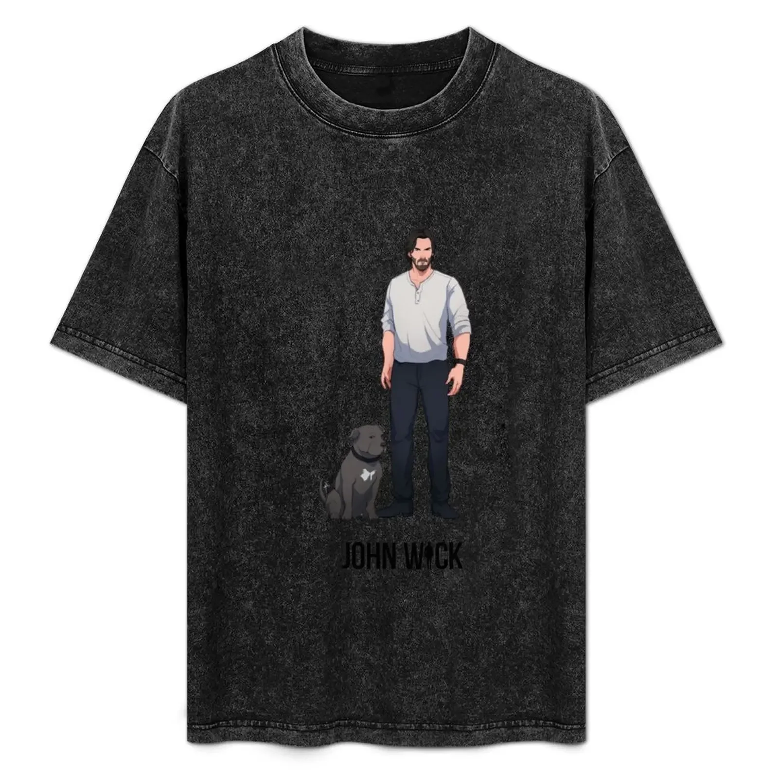 

John wick with his dog Baba yaga the Boogi man T-Shirt cotton man t-shirts man t shirt heavyweights mens big and tall t shirts