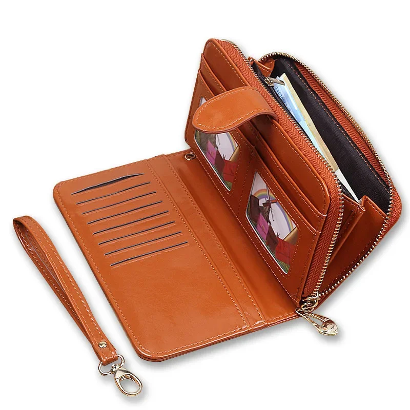 Women's Wallet Long Clutch Bag Large Capacity Multi-card Hasp Zipper Buckle Card PU Leather Purse Ladies Wallets Phone Bag