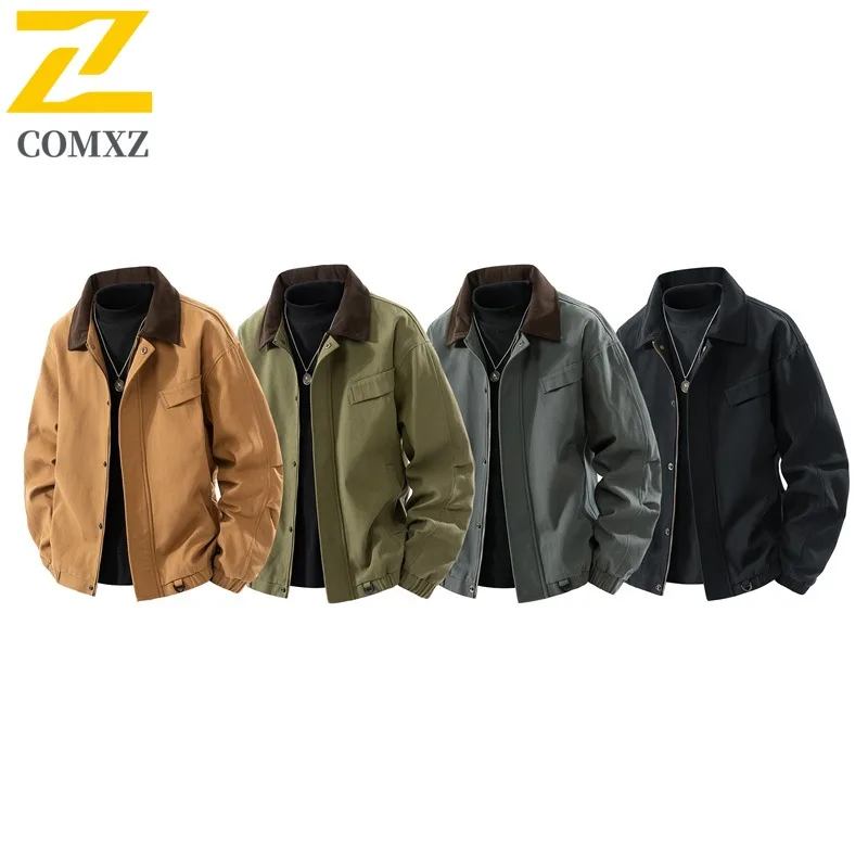

COMXZ Cotton Windbreaker Jacket Breathable Windproof Minimalist Climbing Trench Coat High Quality Travel Jackets Men's Clothing