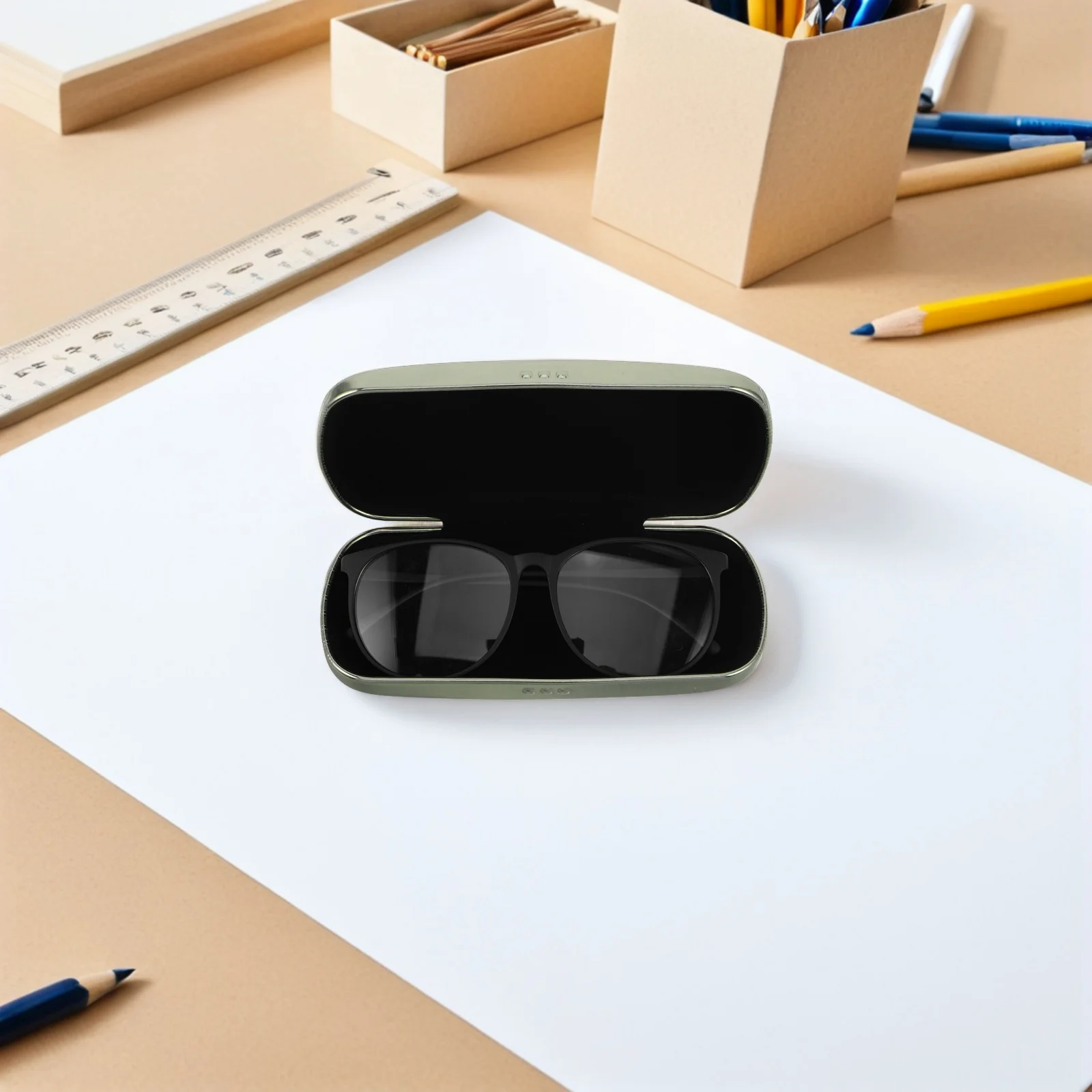 

Aluminum Alloy Glasses Case Lightweight Portable Hard Shell Eyeglass Holder Scratch Resistant Travel Organizer for Sunglasses